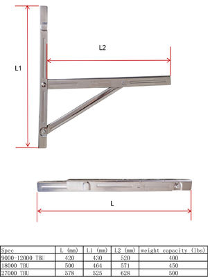 購入 スプリットエアコンのマウントブレーケット 重用壁のマウント ハードウェア付きのユニバーサルACブレーケット online manufacture