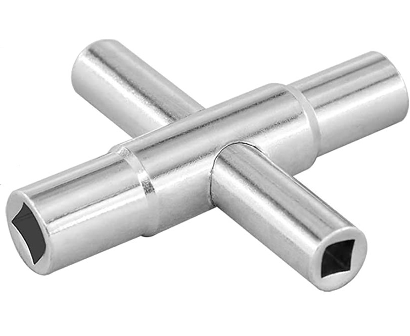 水道設備 4 Way Sillcock Key 4 レンチキー サイズ-1/4 ̇,9/32 ̇,5/16 ̇,11/32 ̇ (1 パック) ステンレス